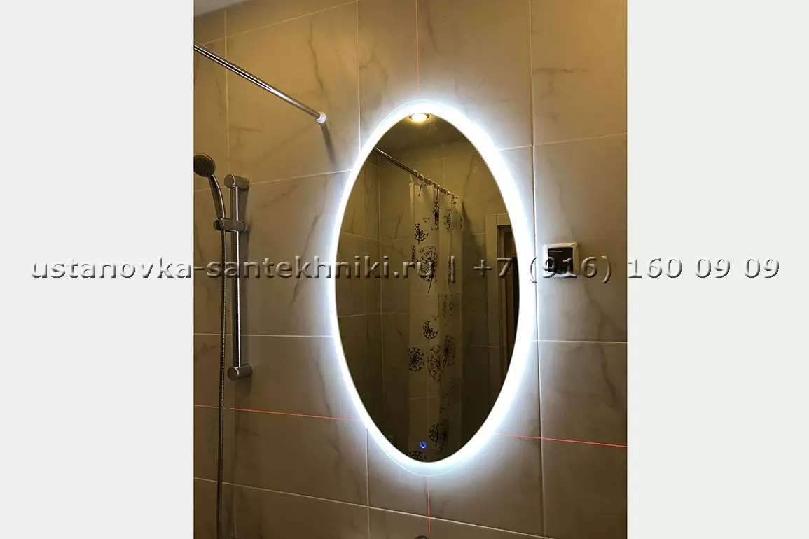 Установка зеркала в ванной Velvex